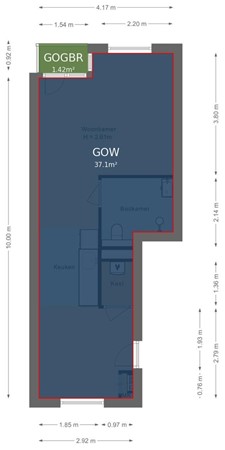 Floorplan - Jutfaseweg 219, 3522 HS Utrecht